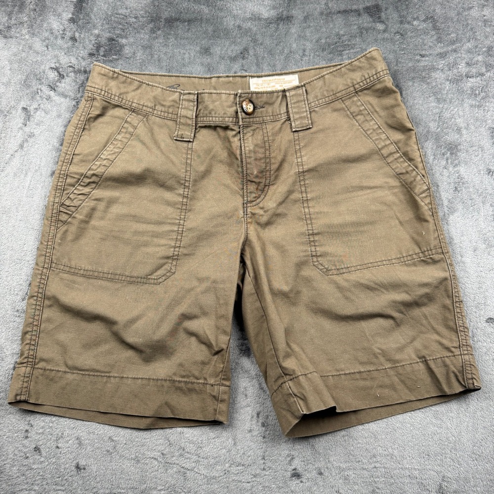 Eddie Bauer Ripstop Cargo Shorts Men 35 Olive Green Utility Hiking Good